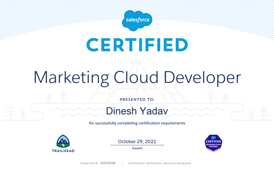 Salesforce Marketing Cloud Developer Certificate