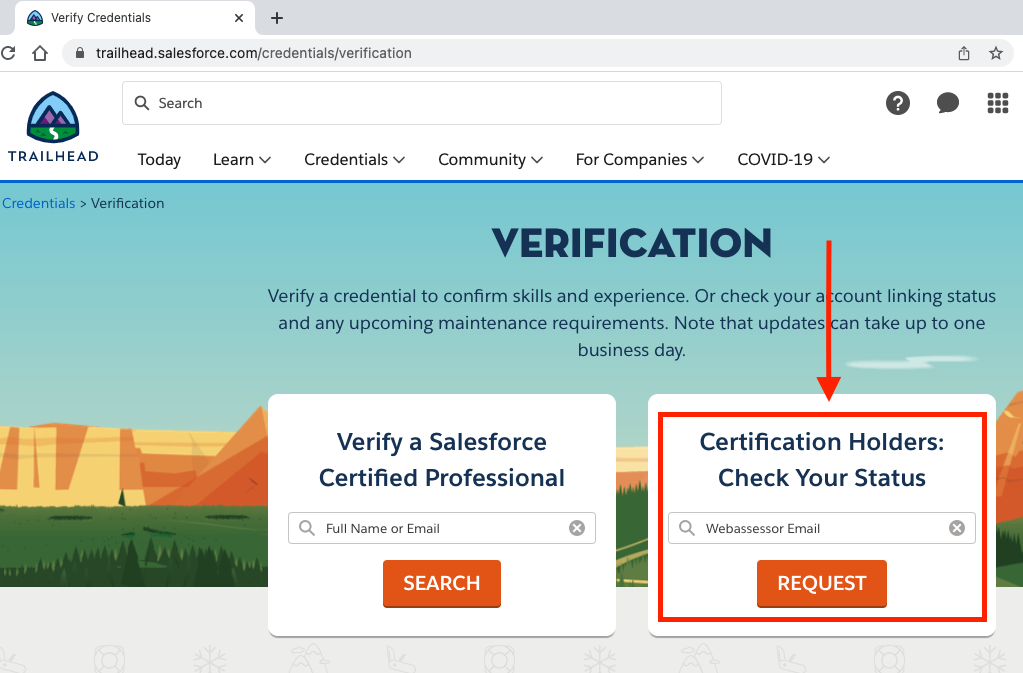 Salesforce Certification Maintenance Status Request