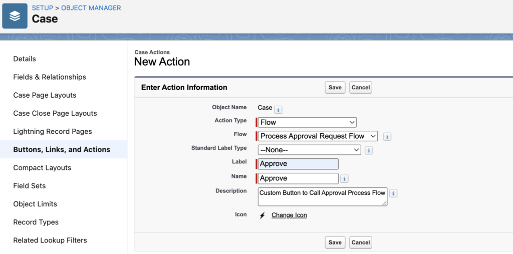 Call Salesforce Flow as Quick Action