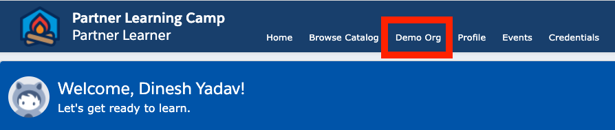 How To Request A Salesforce Demo Org In Partner Learning Camp DYDC