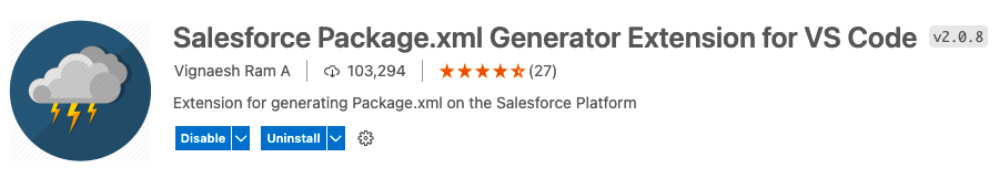 Salesforce Package.xml Generator Extension for VSCode